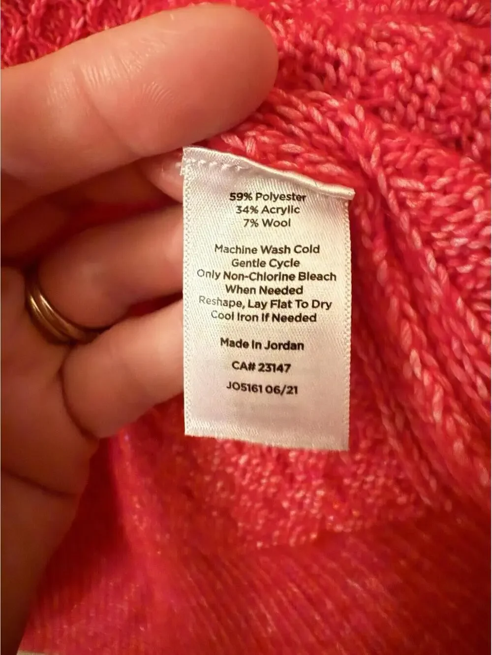 Talbots Sweater Women's Small Pink Turtleneck Long Sleeve Knit Cotton Blend